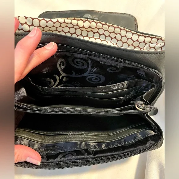 *VINTAGE* Brighton Crossbody Purse/Bag - Patent Leather Croc- Brown/Black - Picture 12 of 15